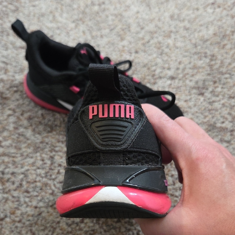 Puma Black and Pink Women's Sneakers Size 8 - Picture 5 of 12